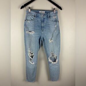 Abercrombie & Fitch The Super Skinny Ankle Jean High Rise Distressed 27 4 Short